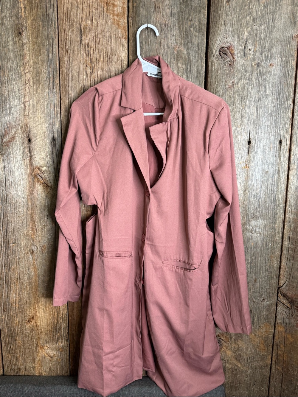 Charlotte Russe Mauve Trench-Style Blazer Coat